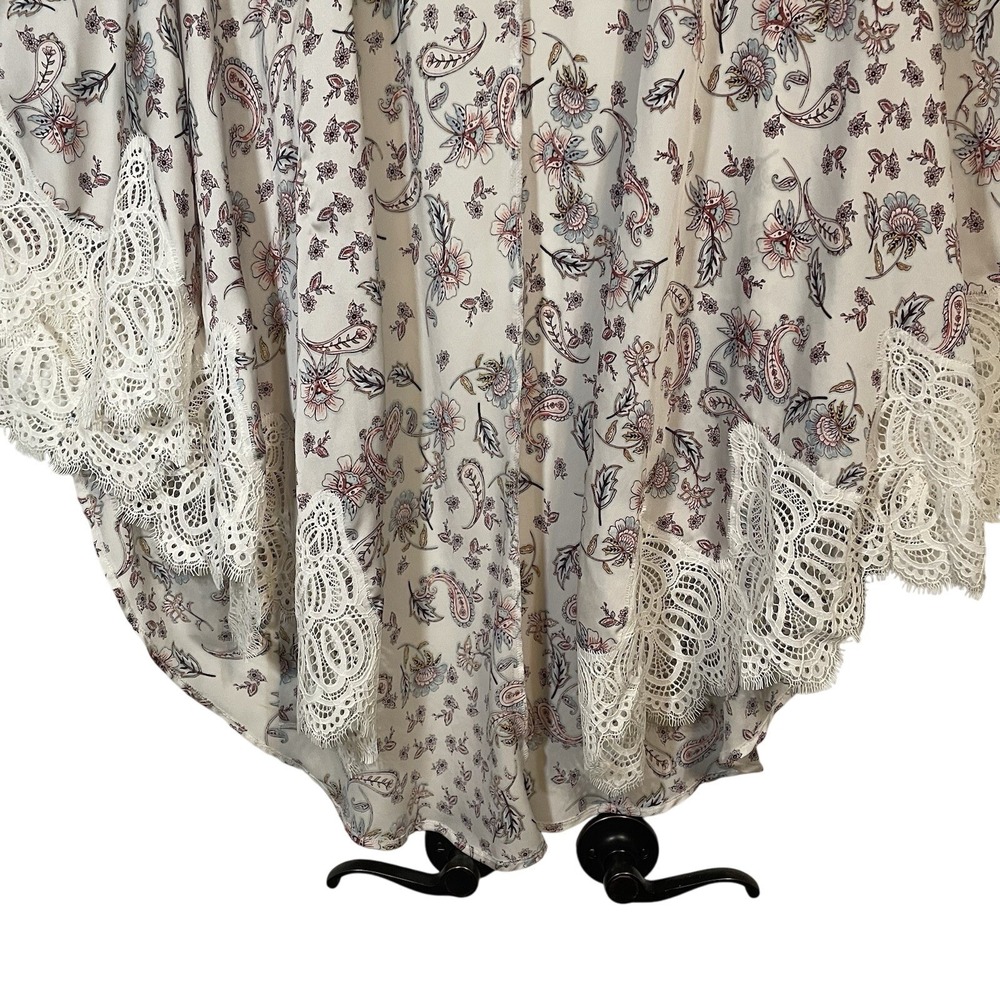 Victoria's Secret White Floral‎ Paisley Kimono with Lace Sleeves XS/S - Picture 5 of 9